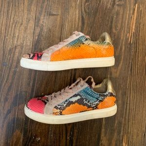 Zadig & Voltaire neon snake skin sneakers size 36 or 6